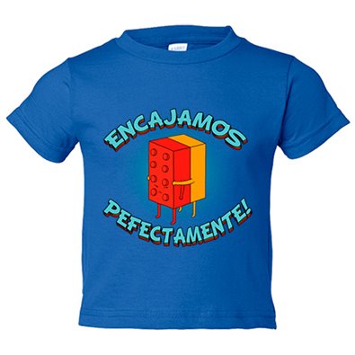 Camiseta bebé encajamos perfectamente San Valentín