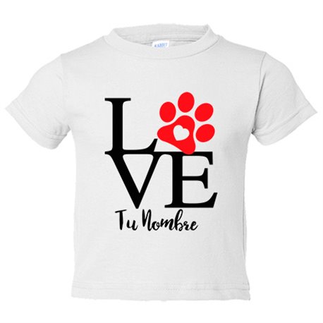 Camiseta bebé Love amor perro animales personalizable con nombre