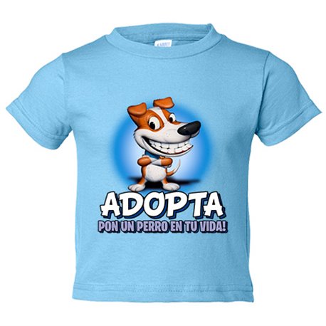 Camiseta bebé adopta por un perro en tu vida