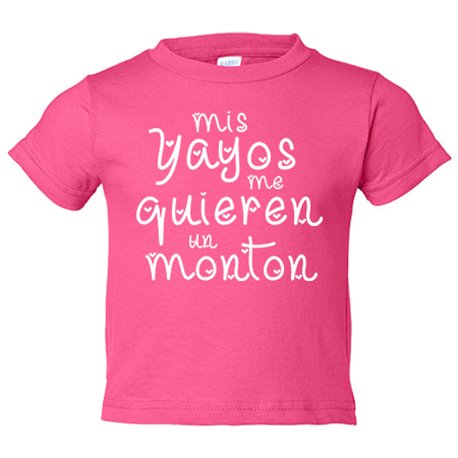 Camiseta bebé Mis yayos me quieren un montón