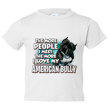 Camiseta bebé I love my American Bully raza perro