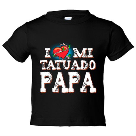 Camiseta bebé I Love mi tatuado papá