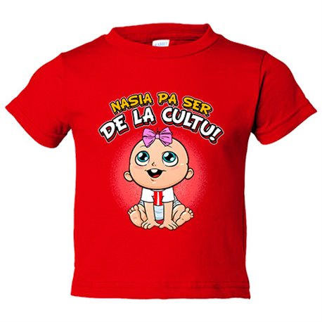 Camiseta bebé nacida para ser de la Cultu para aficionada al fútbol