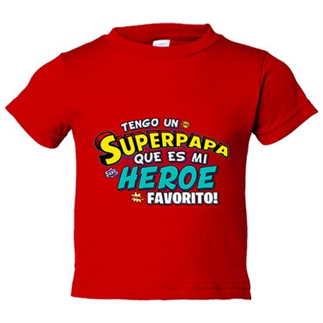 Camiseta bebé tengo un Superapapá que és mi héroe favorito regalo para padre