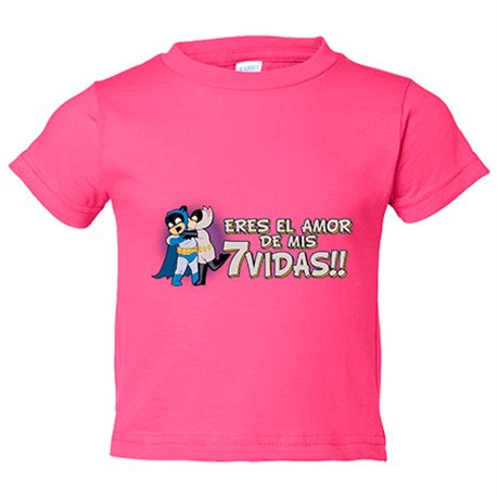 Camiseta bebé frase eres el amor de mis 7 vidas