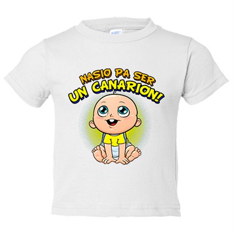 Camiseta bebé nacido para ser Un Canarión para aficionado al fútbol de Las Palmas
