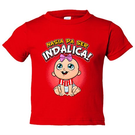 Camiseta bebé nacida para ser Indálica para aficionada al fútbol de Almería