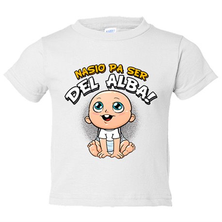Camiseta bebé nacido para ser del Alba para aficionado al fútbol de Albacete