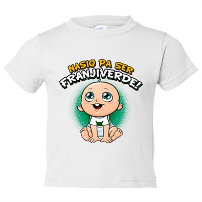 Camiseta bebé nacido para ser Franjiverde para aficionado al fútbol de Elche