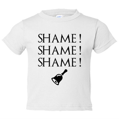Camiseta bebé ilustración tributo Shame Shame Shame frase