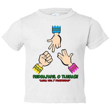 Camiseta niño Star Trek Piedra, Papel, Tijera, Larga Vida Y Prosperidad