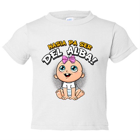 Camiseta bebé nacida para ser del Alba para aficionada al fútbol de Albacete