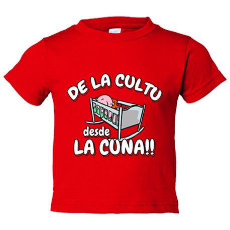 Camiseta bebé de la cultu desde la cuna para aficionado al fútbol