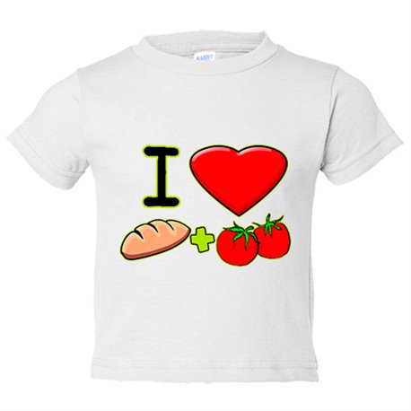 Camiseta bebé I Love pa amb tomàquet