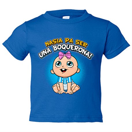 Camiseta bebé nacida para ser una Boquerona para aficionada al fútbol de Málaga