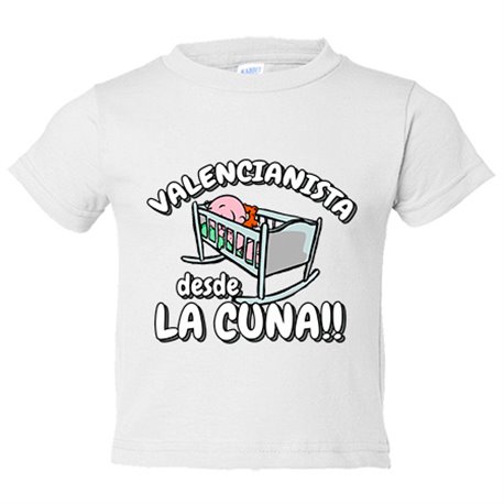 Camiseta bebé Valencianista desde la cuna para aficionado al fútbol