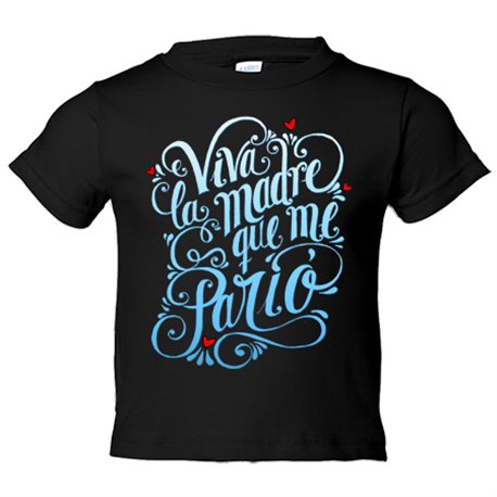 Camiseta niño viva la madre que me parió azul