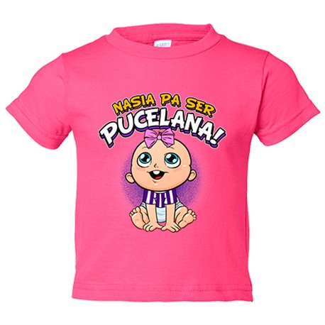 Camiseta bebé nacida para ser Pucelana para aficionada al fútbol de Valladolid