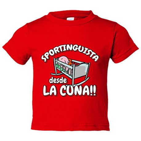 Camiseta bebé Sportinguista desde la cuna para aficionado al fútbol