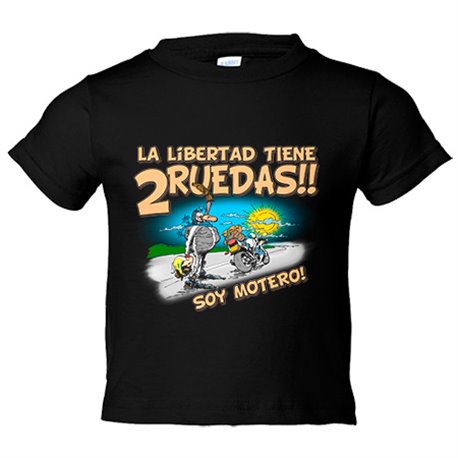 Camiseta niño la libertad tiene dos ruedas soy motero