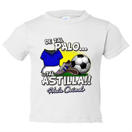 Camiseta bebé de tal palo tal astilla de Oviedo para aficionado al fútbol
