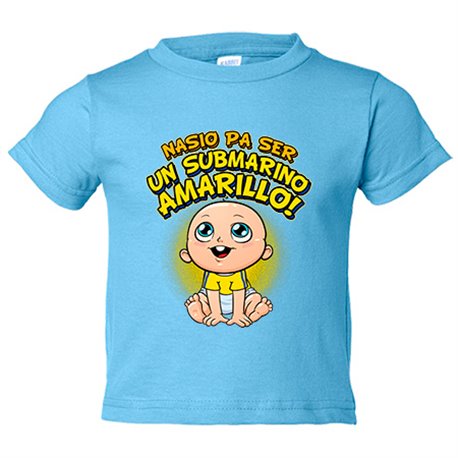 Camiseta bebé nacido para ser un submarino amarillo para aficionado al fútbol de Cádiz