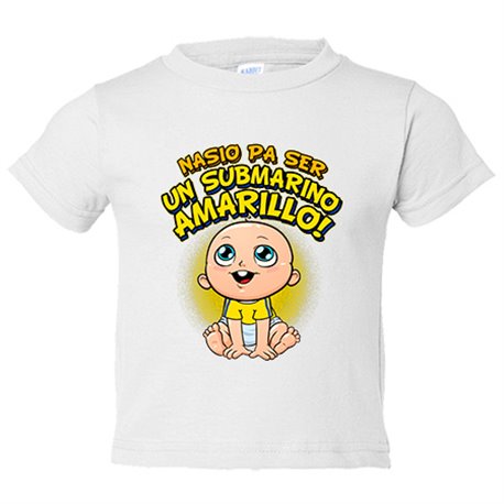Camiseta niño nacido para ser un submarino amarillo Cádiz fútbol