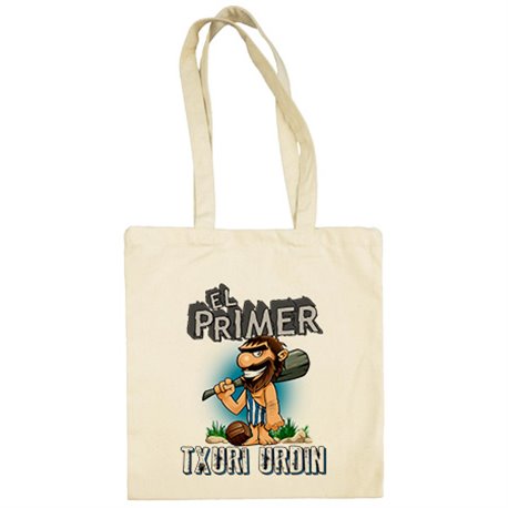 Bolsa de tela frase el primer txuri urdin para hincha de su equipo de fútbol