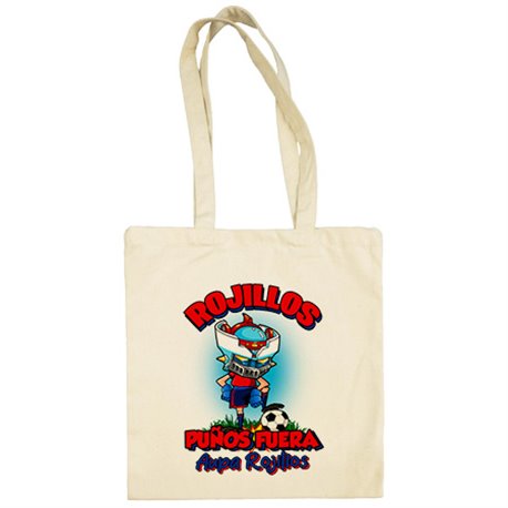 Bolsa de tela frase rojillos puños fuera parodia robot de los 80 para nostálgicos futboleros