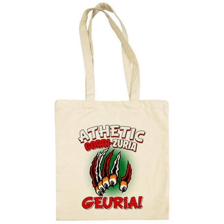 Bolsa de tela para futboleros del Athletic frase gorri zuria geuria
