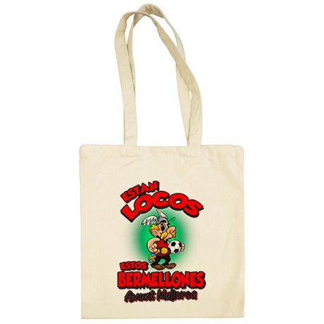 Bolsa de tela parodia de Asteris para aficionados al fútbol de Mallorca