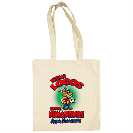 Bolsa de tela parodia de Asteris para aficionados al fútbol de numancia