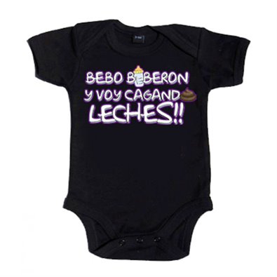 Body bebé Bebo biberón y voy cagando leches