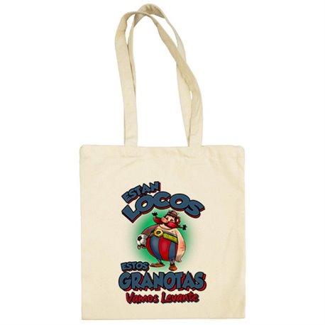 Bolsa de tela parodia de Obelis para aficionados al fútbol de Levante