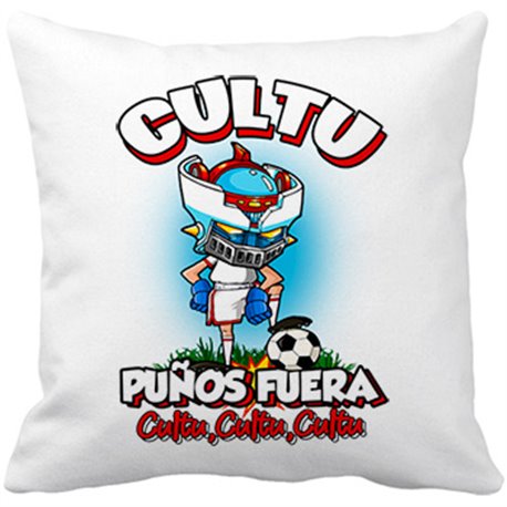 Cojín con relleno frase cultu puños fuera parodia robot de los 80 para nostálgicos futboleros
