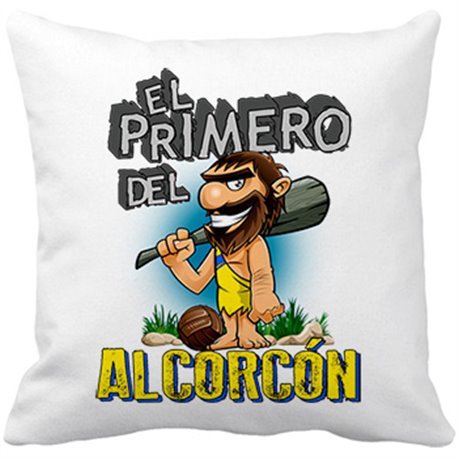 Cojín con relleno frase el primero del Alcorcón para hincha de su equipo de fútbol