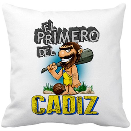 Cojín con relleno frase el primero del Cádiz para hincha de su equipo de fútbol