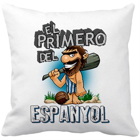Cojín con relleno frase el primero del espanyol para hincha de su equipo de fútbol