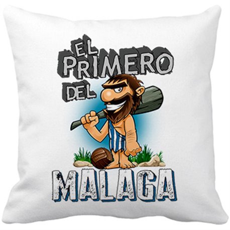 Cojín con relleno frase el primero del Málaga para hincha de su equipo de fútbol