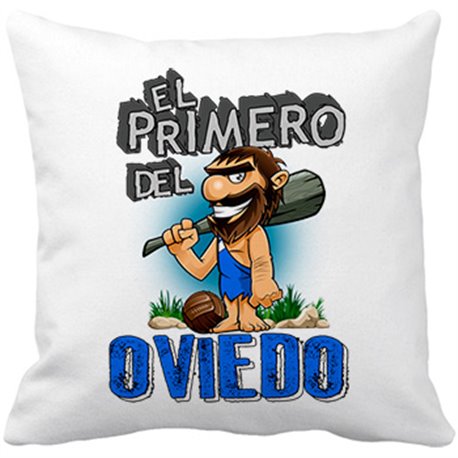 Cojín con relleno frase el primero del Oviedo para hincha de su equipo de fútbol