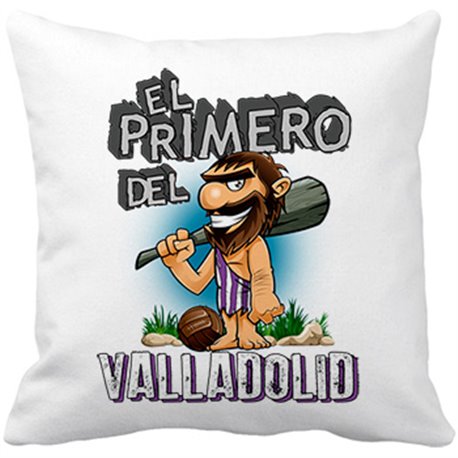 Cojín con relleno frase el primero del Valladolid para hincha de su equipo de fútbol