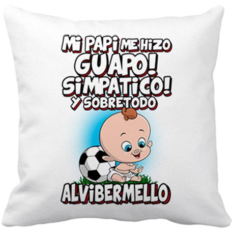 Cojín con relleno mi papi me hizo guapo simpático y sobretodo aficionado al fútbol de Lugo