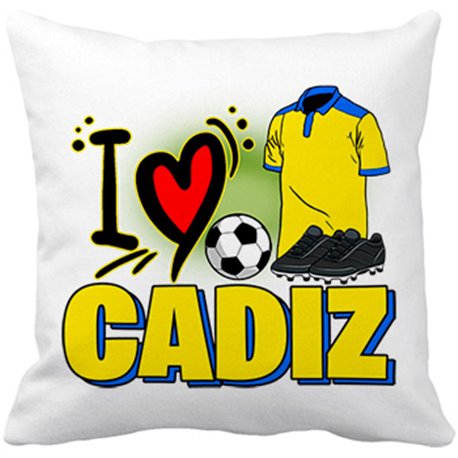 Cojín con relleno para enamorado de su equipo de fútbol de Cádiz