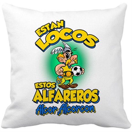 Cojín con relleno parodia de Asteris para aficionados al fútbol de Alcorcón