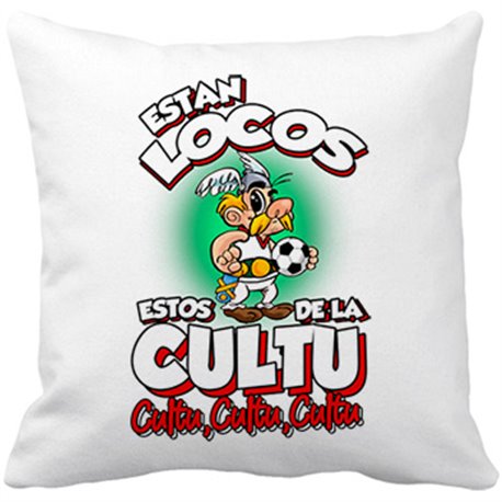 Cojín con relleno parodia de Asteris para aficionados al fútbol de la Cultu