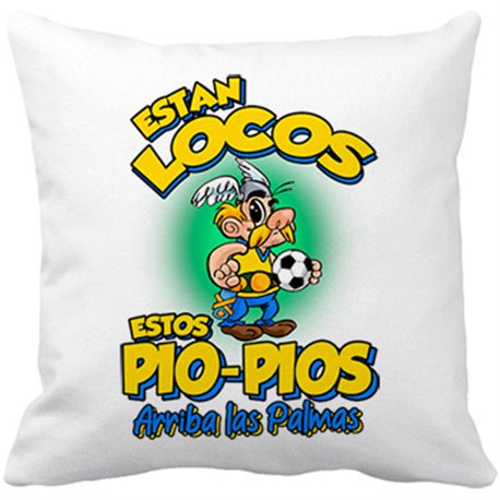 Cojín con relleno parodia de Asteris para aficionados al fútbol de Las Palmas
