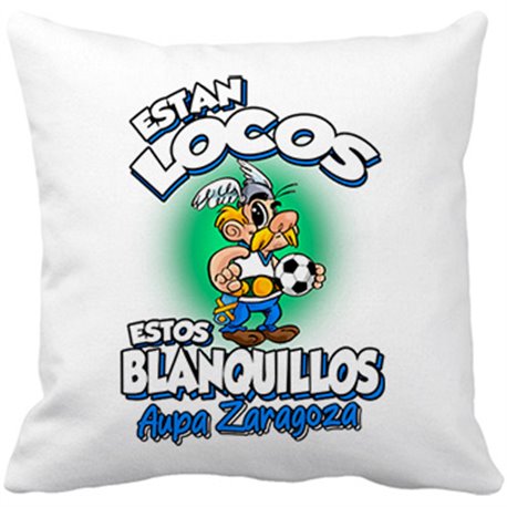 Cojín con relleno parodia de Asteris para aficionados al fútbol de Zaragoza