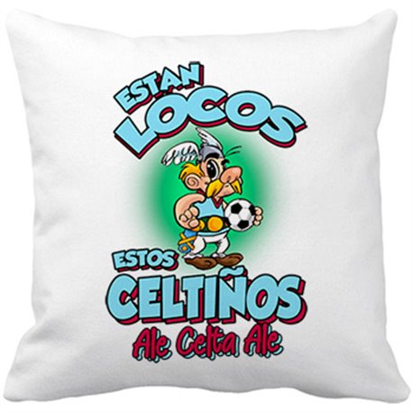 Cojín con relleno parodia de Asteris para aficionados al fútbol del Celta