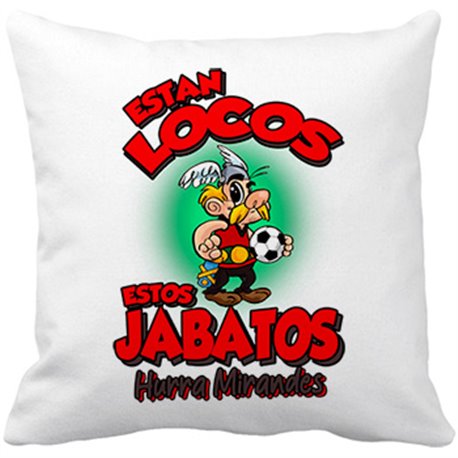 Cojín con relleno parodia de Asteris para aficionados al fútbol del Mirandés