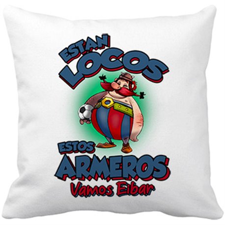 Cojín con relleno parodia de Obelis para aficionados al fútbol de Eibar
